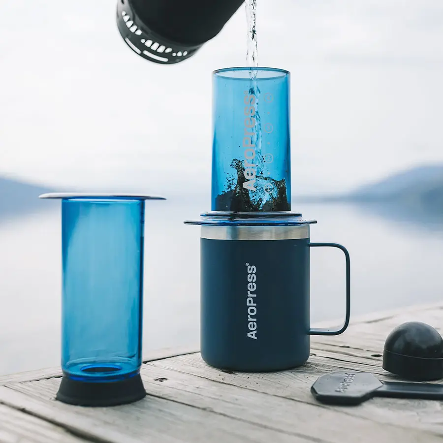 AeroPress Coffee Maker - Clear Blue