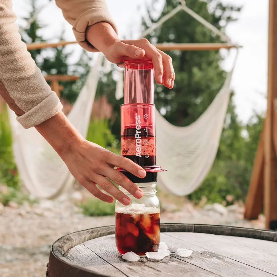 AeroPress Coffee Maker - Clear Pink