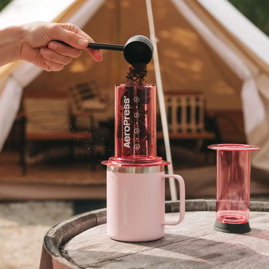 AeroPress Coffee Maker - Clear Pink