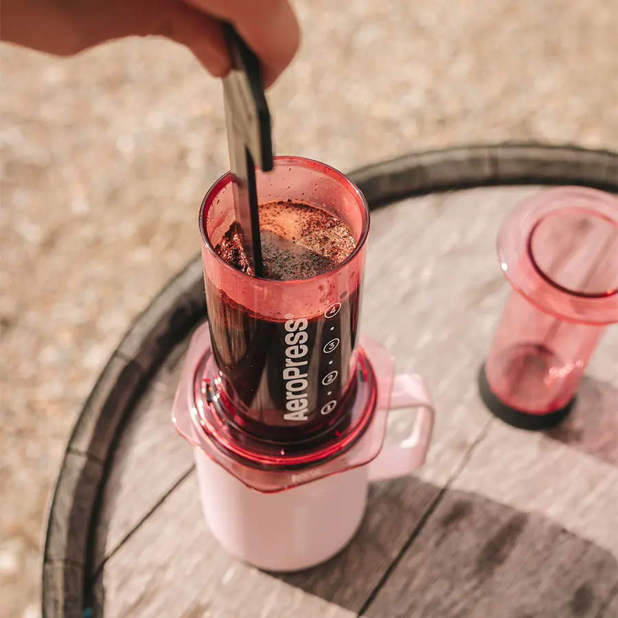 AeroPress Coffee Maker - Clear Pink