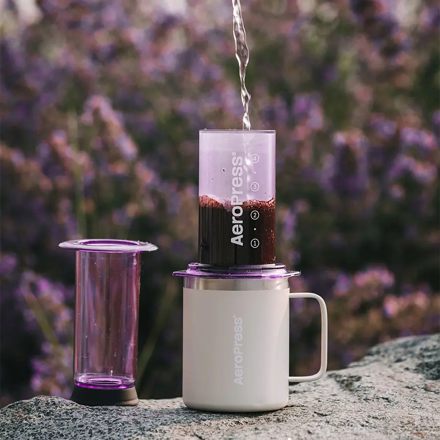 AeroPress Coffee Maker - Clear Purple