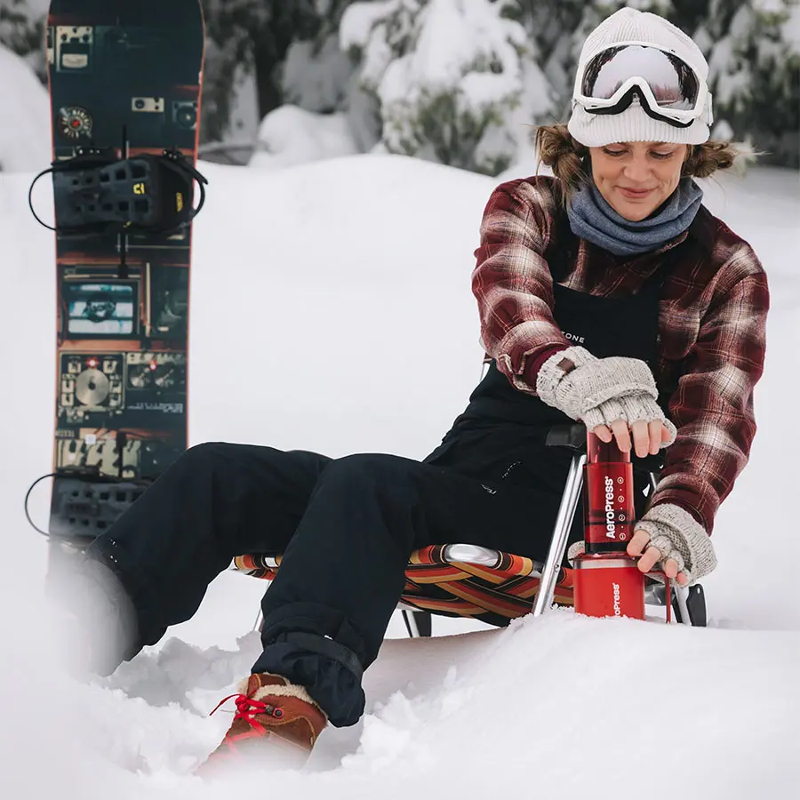 AeroPress Coffee Maker - Clear Red