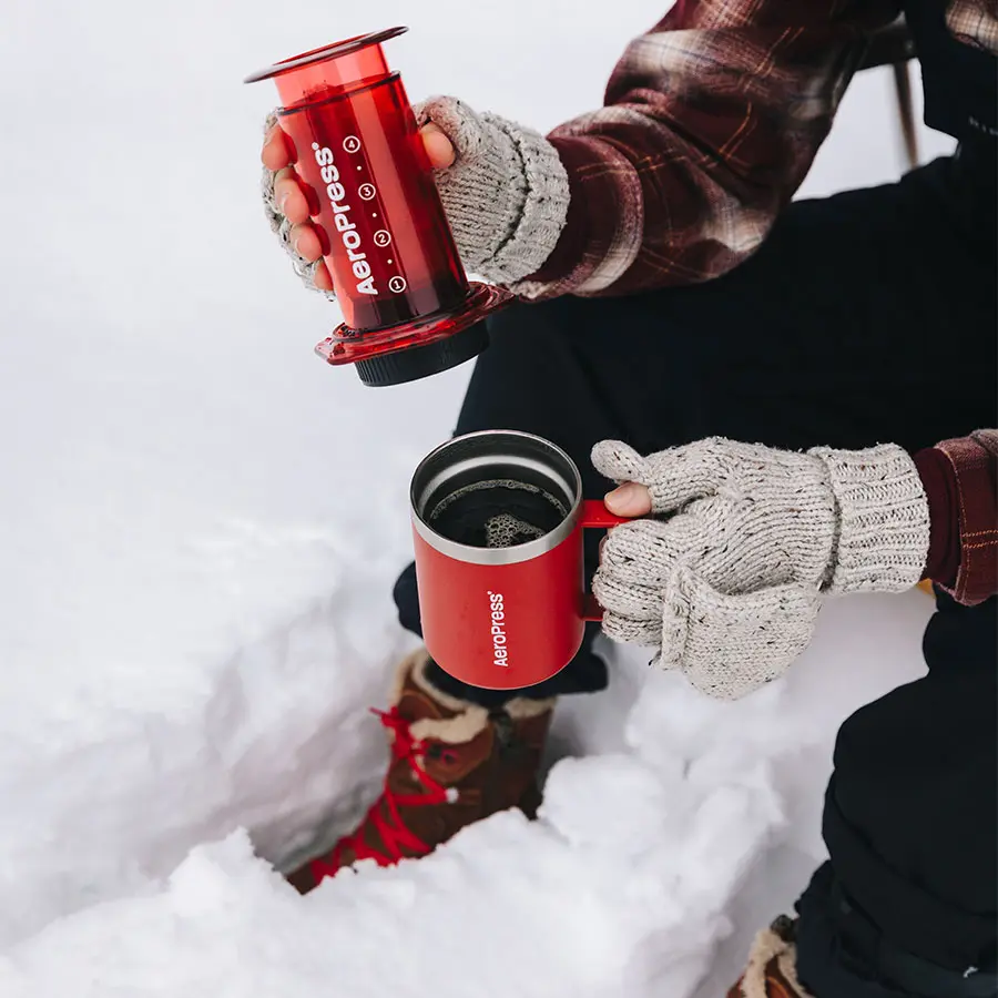 AeroPress Coffee Maker - Clear Red