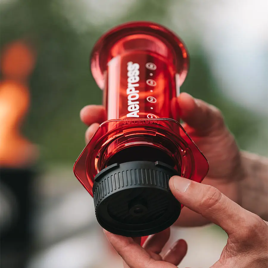 AeroPress Coffee Maker - Clear Red