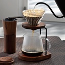 Glass Coffee Dripper V60 02 - Walnut Wood