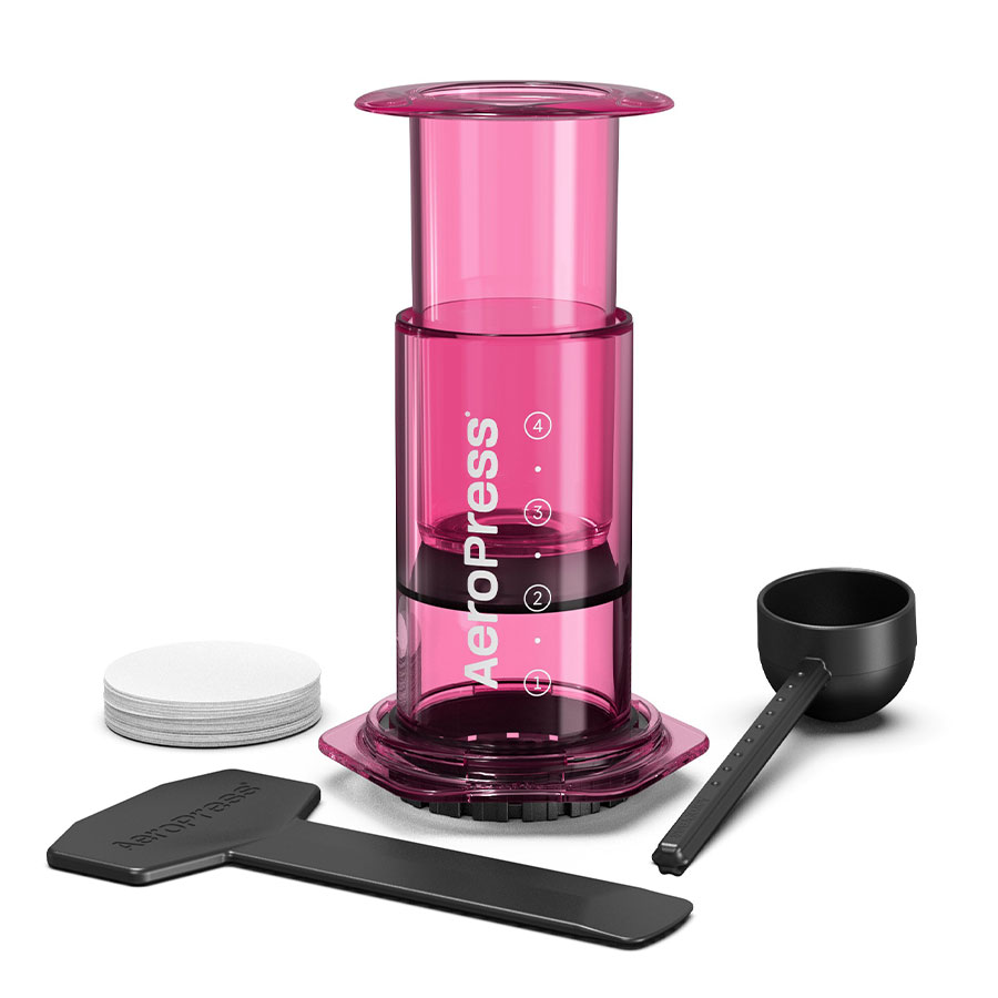 AeroPress Coffee Maker - Clear Pink