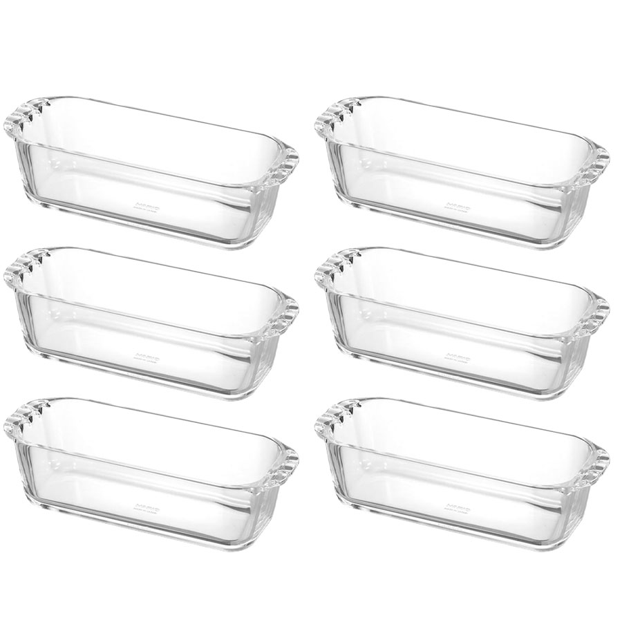 Heatproof Class Container Pound Type  850ml - 6 Pieces