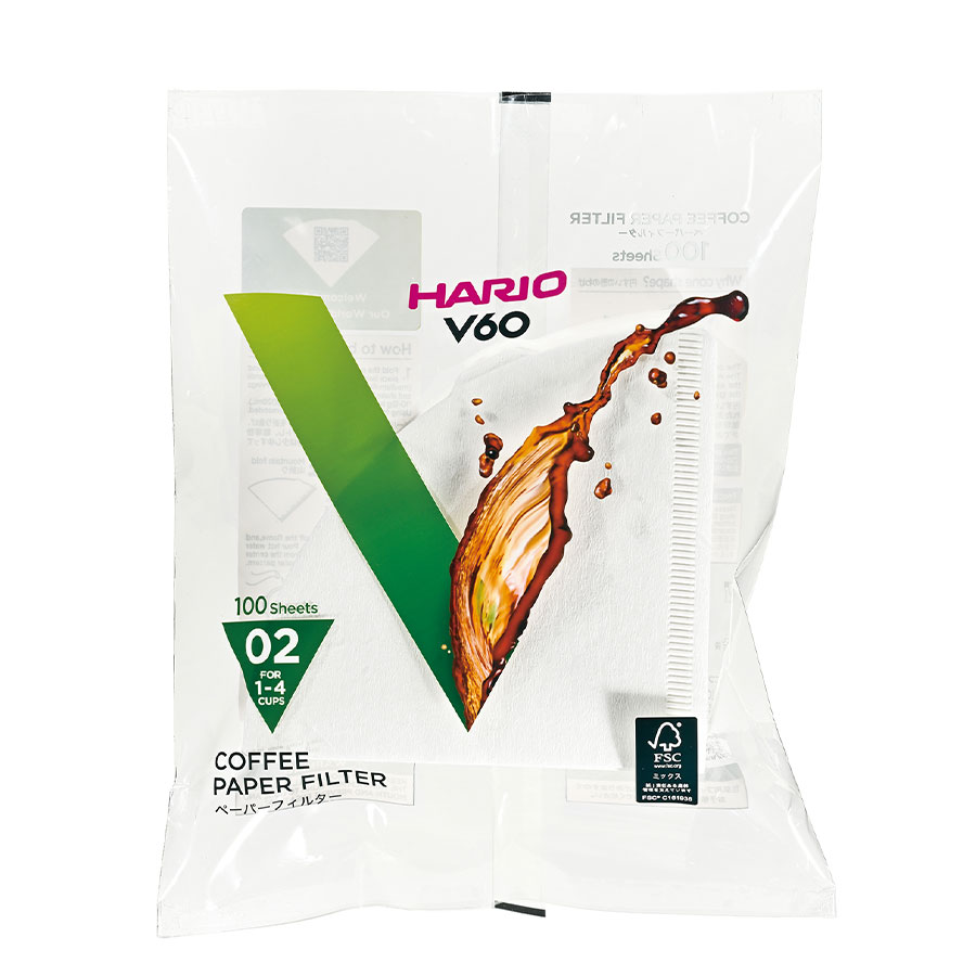 Paper Filter V60 02 - White 100 Sheets