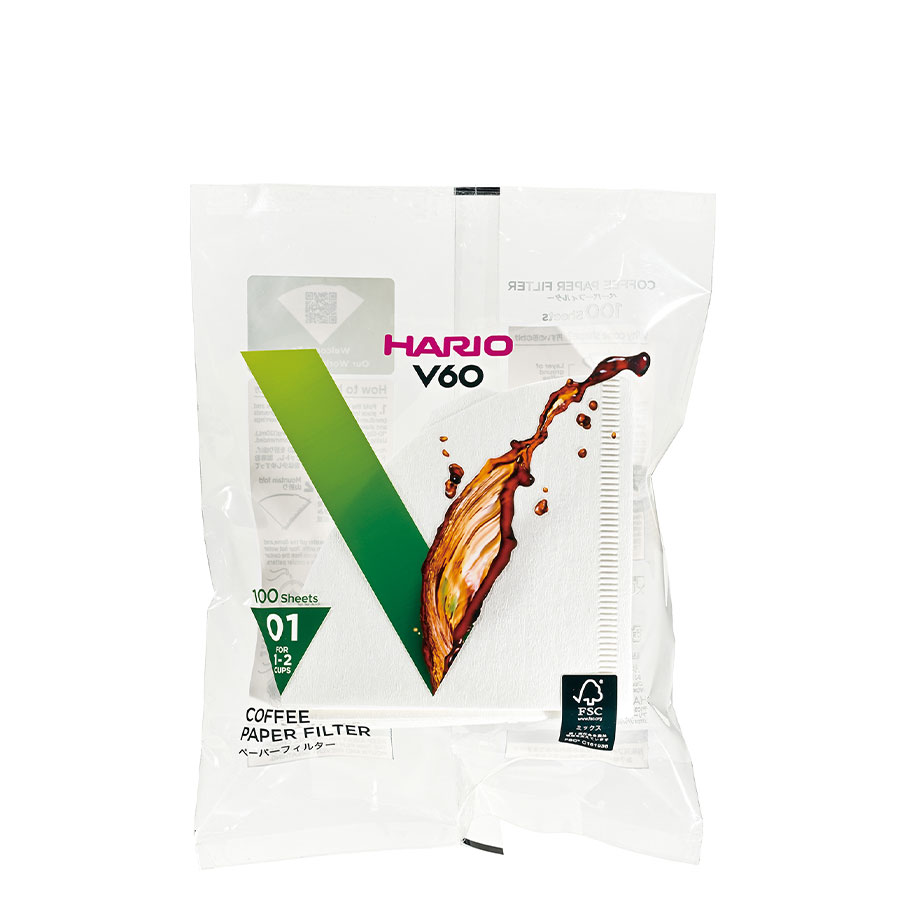 Paper Filter V60 01 - White 100 Sheets