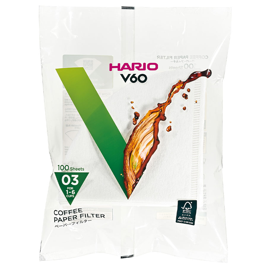 Paper Filter V60 03 - White 100 Sheets