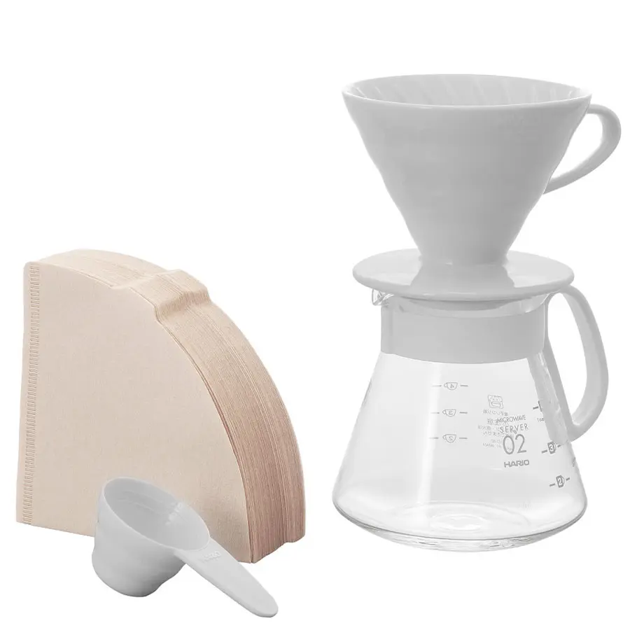 V60 Ceramic Dripper Set 02 - White
