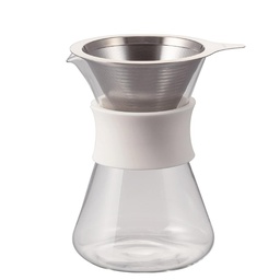 [S-GCM-40-W] Glass Coffee Maker with Metall Dripper 400ml