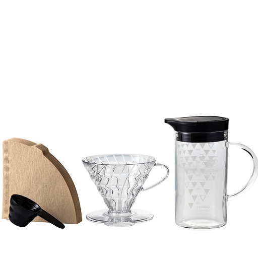 [VDSS-3012-B] V60 Dripper & Thermo Color Server Set 02 - Clear