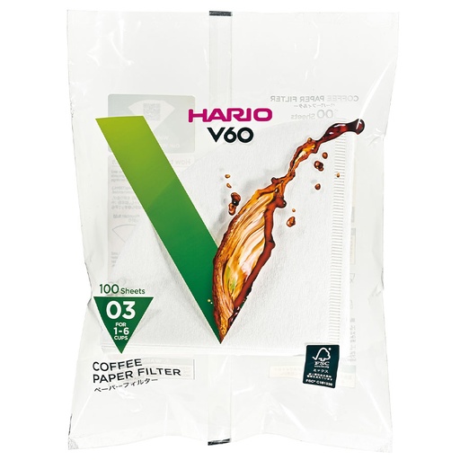 [VCF-03-100W] Paper Filter V60 03 - White 100 Sheets