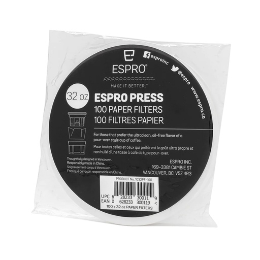 [1032PF-100] Coffee Paper Filter, 32 oz, 100 pack