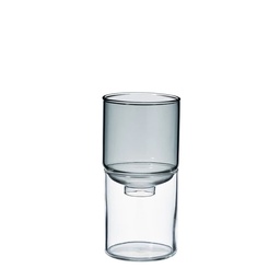 [GK-200-TB] Glass Flower Vase 200 ml - Transparent Black