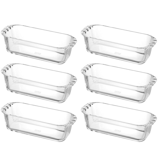 [HPND-85-BK-SET] Heatproof Class Container Pound Type  850ml - 6 Pieces