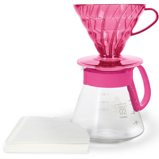 [VDXVD-02-TFP] V60 Dripper & Server Set 02 - Flamingo Pink