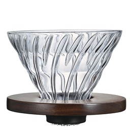[VDG-02-WN] Glass Coffee Dripper V60 02 - Walnut Wood