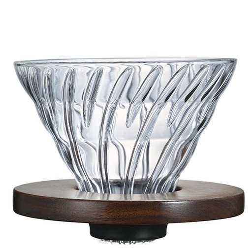 [VDG-02-WN] Glass Coffee Dripper V60 02 - Walnut Wood