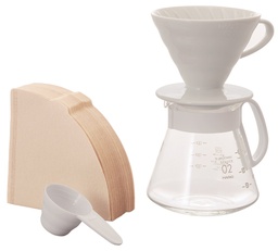 [XVDD-3012W] V60 Ceramic Dripper Set 02 - White