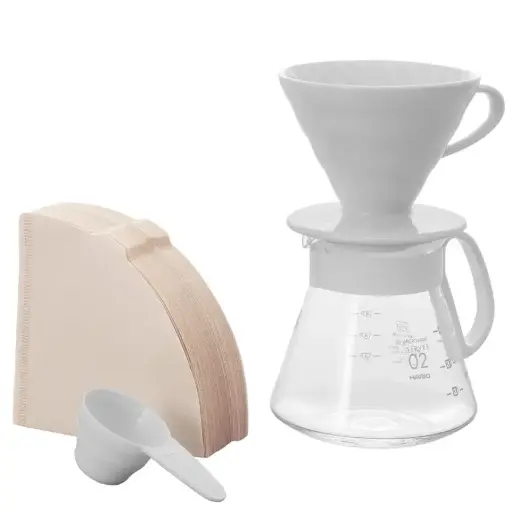 [XVDD-3012W] V60 Ceramic Dripper Set 02 - White
